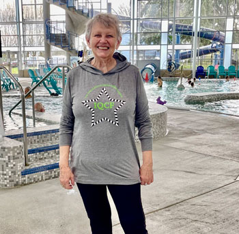 Photo of woman wearing a festival shirt