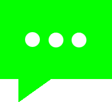 Dark blue icon with the classic Message icon, a square speech bubble with three dots indicating typing